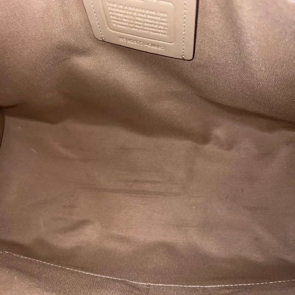 Coach White and Tan Briefcase with Modern Design. NWOT